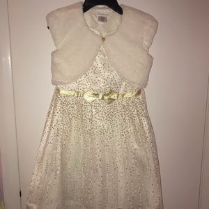 Girls formal dress - cream and gold
